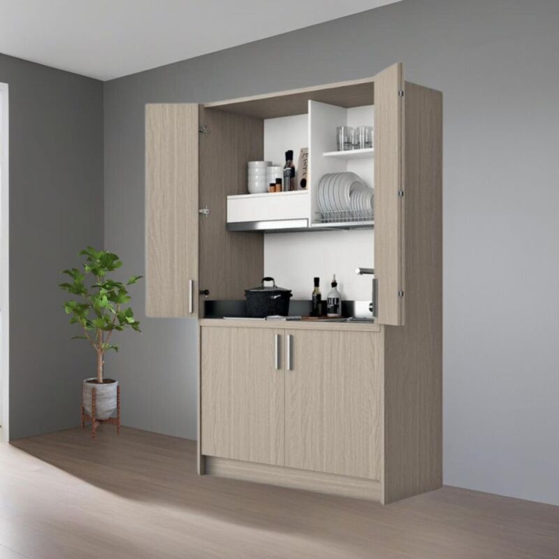 foto del prodotto cucina a scomparsa completa di elettrodomestici fold olmo 125