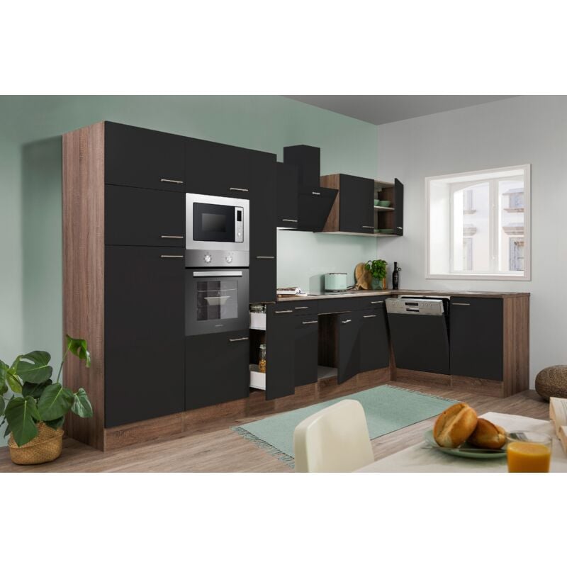 foto del prodotto cucina angolare cucina york rovere nero oliver 370 x 172 cm respekta