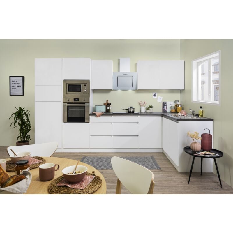 foto del prodotto cucina angolo cottura cucina ad angolo senza maniglie bianco lorena 345 x 172 cm respekta