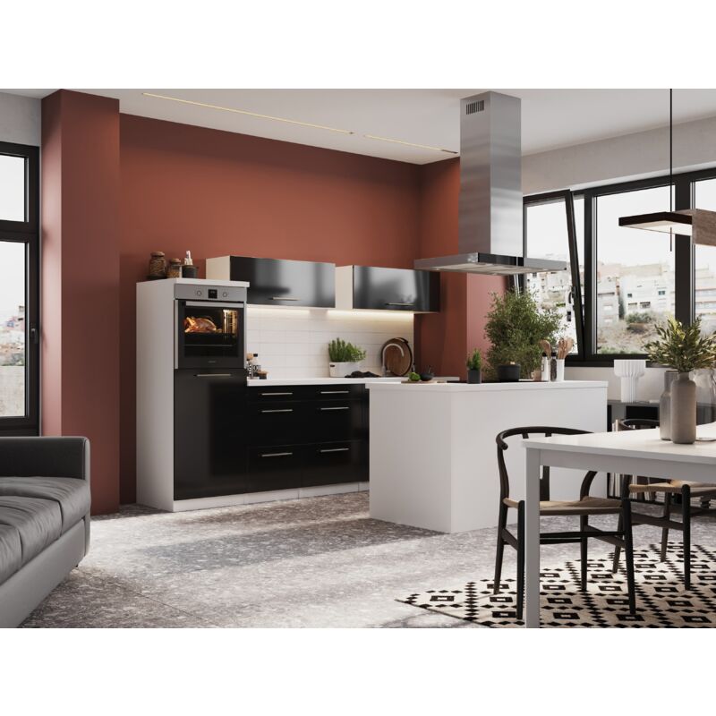 foto del prodotto cucina angolo cottura cucina ad isola bianco nero amanda 280 cm respecta premium