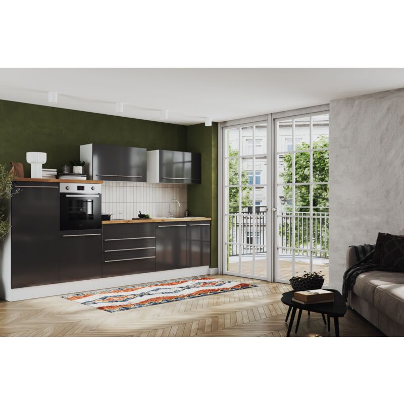 foto del prodotto cucina angolo cottura piano cottura a induzione cappa backdraft grigio gabriel 320 respecta