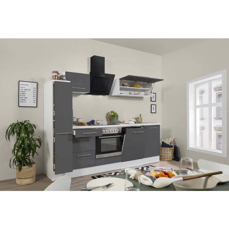 foto del prodotto cucina blocco cucina blocco cucina bianco grigio amanda 250 cm respekta premium