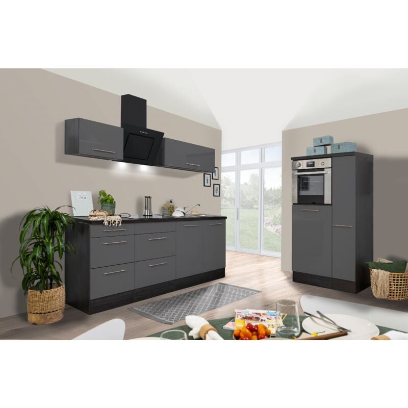 foto del prodotto cucina blocco cucina blocco cucina bianco grigio amanda 300 cm respekta premium