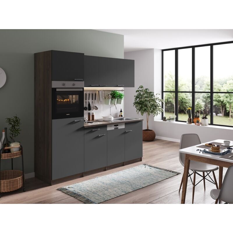 foto del prodotto cucina blocco cucina blocco cucina componibile rovere york grey oliver 205 cm respecta