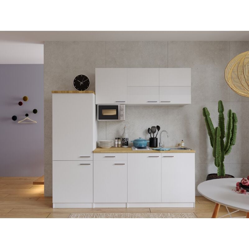 foto del prodotto cucina blocco cucina blocco cucina cucina componibile bianco malia 210 cm respekta