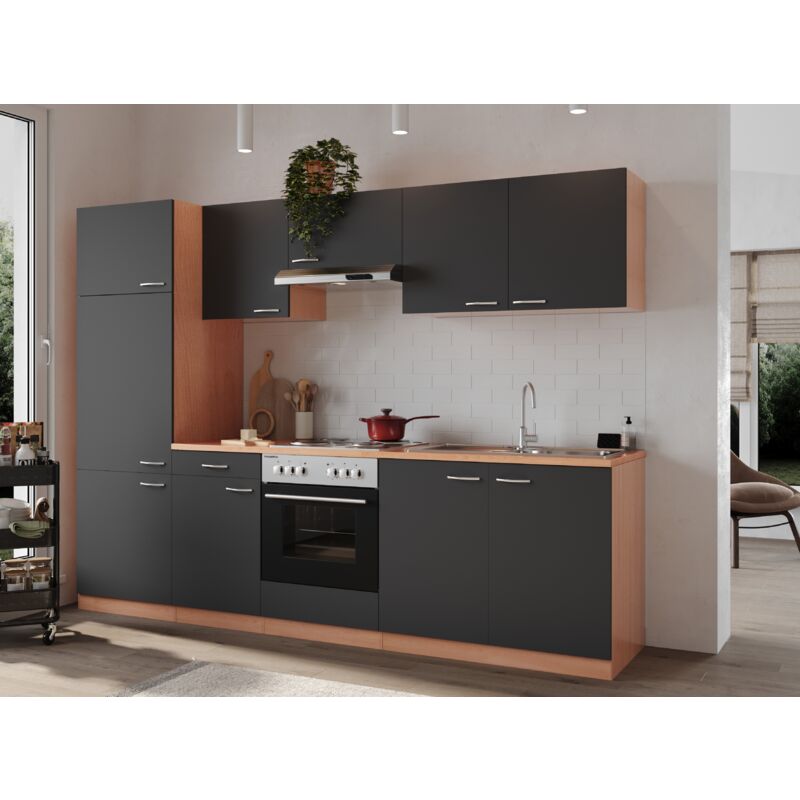 foto del prodotto cucina blocco cucina blocco cucina cucina componibile faggio grigio gerda 270 cm respecta