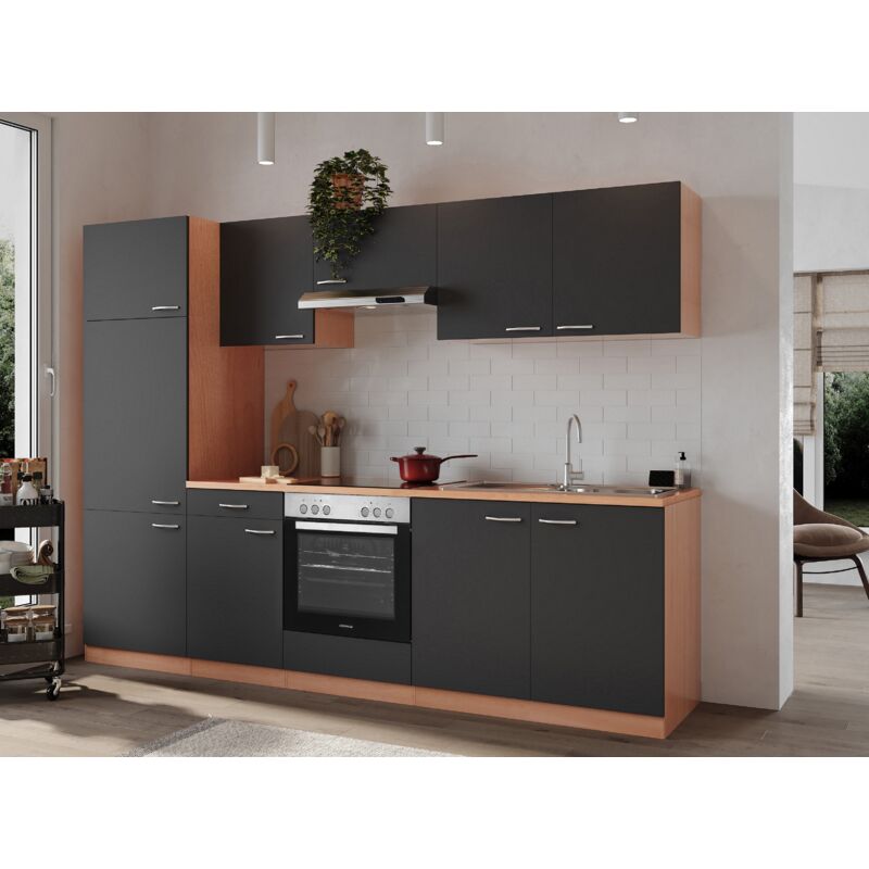 foto del prodotto cucina blocco cucina blocco cucina cucina componibile faggio grigio gerda 270 cm respecta