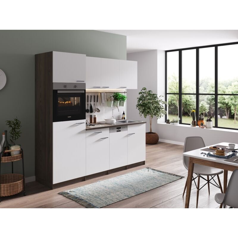 foto del prodotto cucina blocco cucina blocco cucina cucina componibile rovere york bianco oliver 205 cm respecta