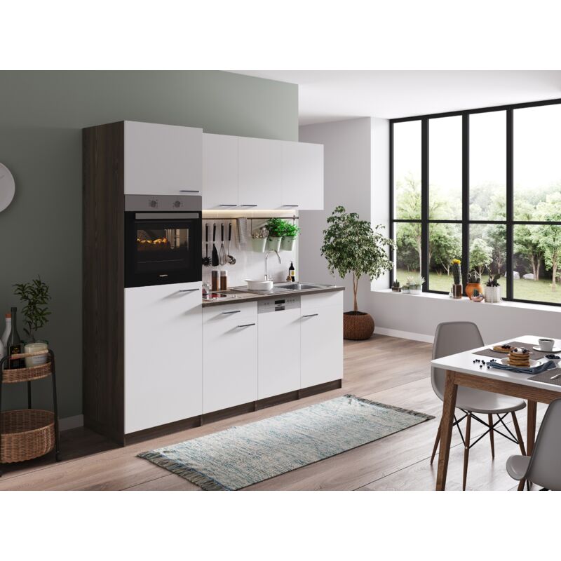 foto del prodotto cucina blocco cucina blocco cucina cucina componibile rovere york bianco oliver 205 cm respecta