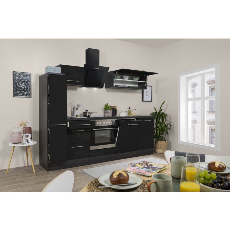 foto del prodotto cucina blocco cucina blocco cucina rovere nero amanda 250 cm respecta premium