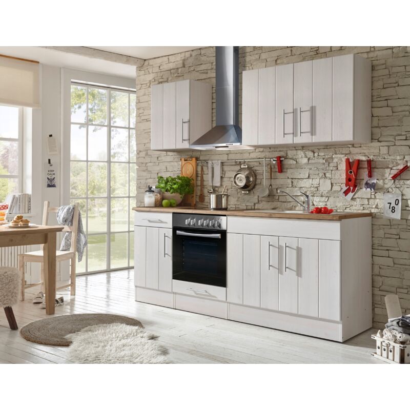 foto del prodotto cucina blocco cucina blocco cucina rustico larice bianco anton 210 cm respecta