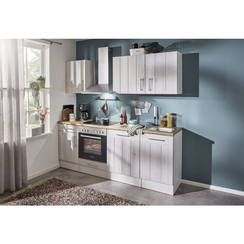 foto del prodotto cucina blocco cucina blocco cucina rustico larice bianco anton 220 cm respecta
