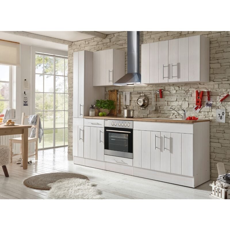 foto del prodotto cucina blocco cucina blocco cucina rustico larice bianco anton 240 cm respecta