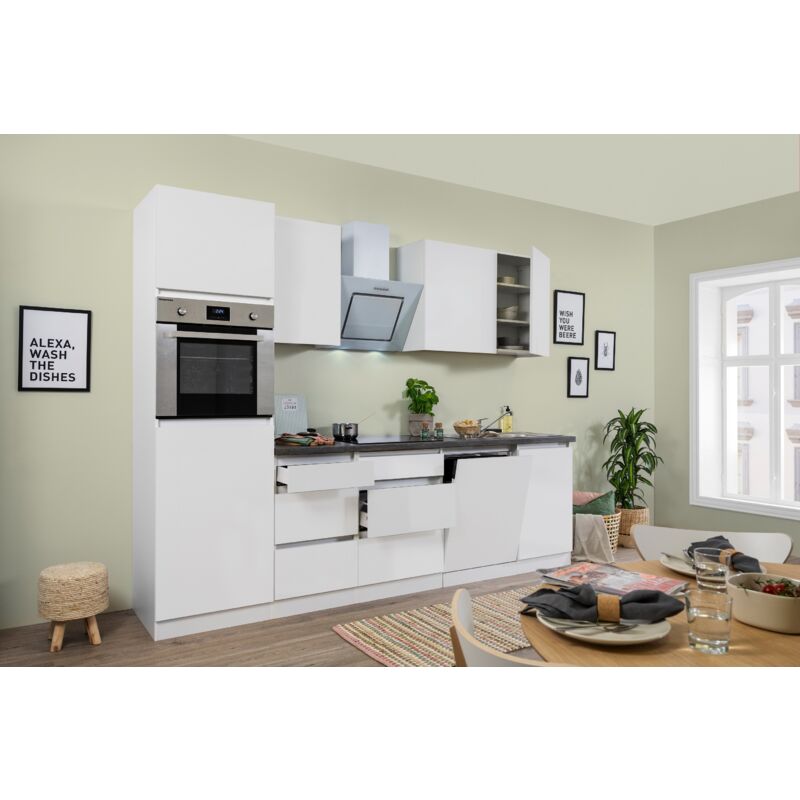 foto del prodotto cucina blocco cucina blocco cucina senza maniglie bianco lorena 280 cm respekta
