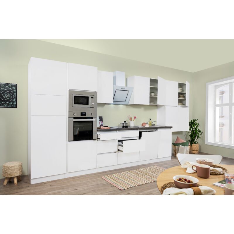 foto del prodotto cucina blocco cucina blocco cucina senza maniglie bianco lorena 445 cm respekta