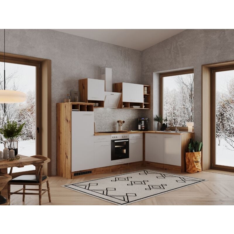 foto del prodotto cucina blocco cucina cucina angolare rovere bianco hilde 280x172 cm respecta