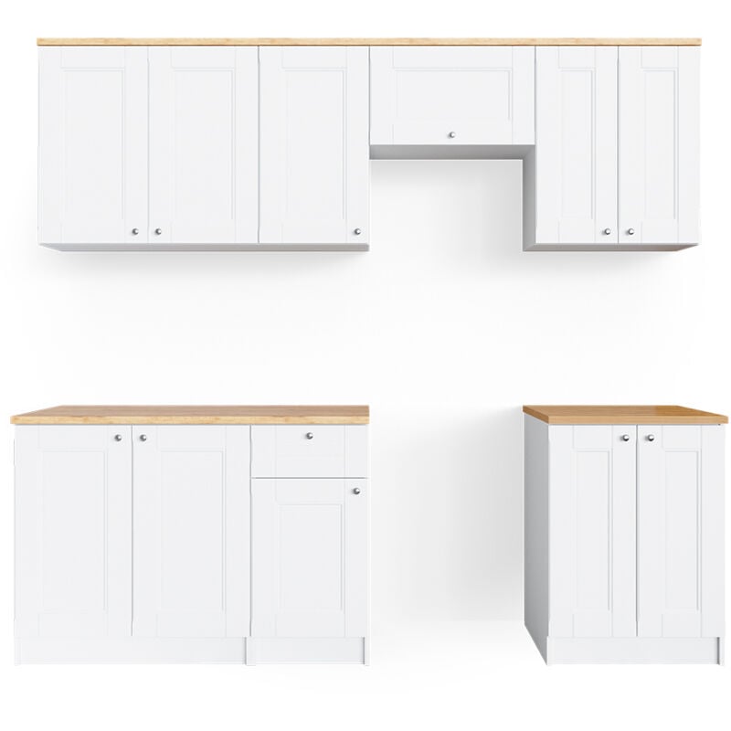 foto del prodotto cucina componibile bergamo, bianco, 240 cm , pl marmo, vicco