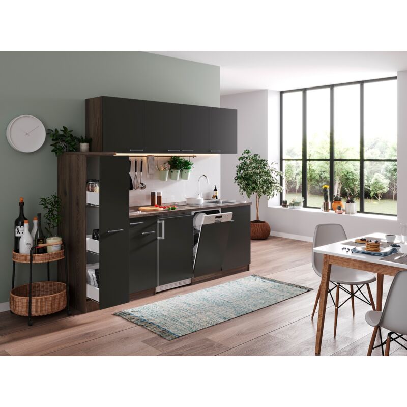 foto del prodotto cucina cucinino cucina singola rovere york grigio oliver 225 cm respecta
