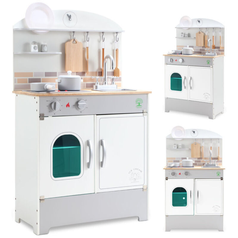 foto del prodotto cucina da gioco forno e lavello realistici con luci ed effetti sonori cucina multifunzionale per bambini dai 3 anni in su swanew