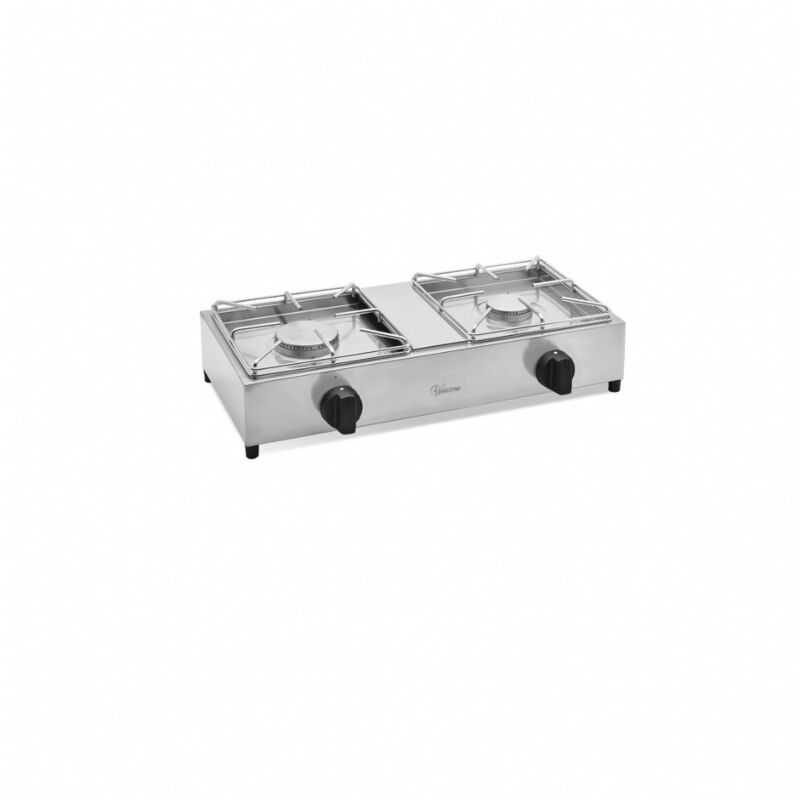 foto del prodotto cucina fornello professionale 2 fuochi acciaio inox 18 10 gas valvola sicurezza made in italy big7502l4 kw 6,0 kw 6,0 parker