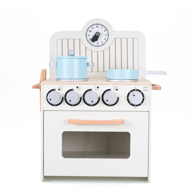 foto del prodotto cucina giocattolo montessori con forno robincool little chef 36x26x46,5 cm in legno ecologico con orologio e accessori
