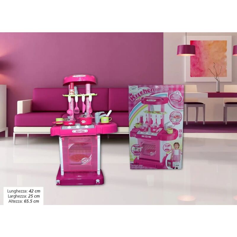 foto del prodotto cucina giocattolo per bambini kitchen set richiudibile in valigetta 42x25x65,5cm