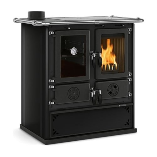 foto del prodotto cucina legna nordica 7013178 rosetta sx vst 5.0 steel nero antracite n
