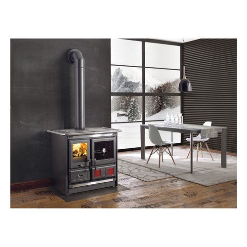 foto del prodotto cucina legna nordica 7015448 rosa l 5.0 vst steel nero antracite