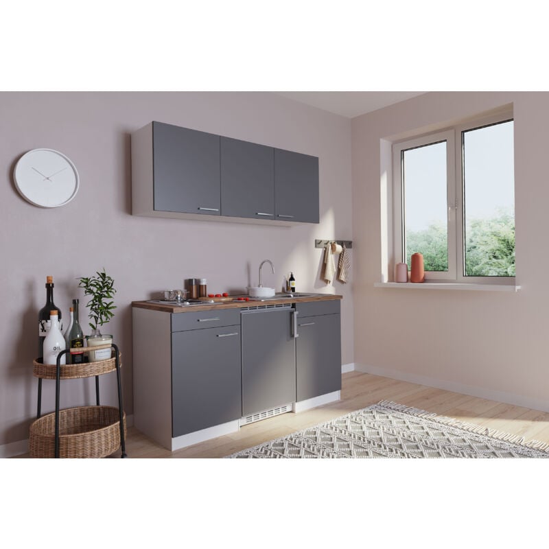 foto del prodotto cucina minicucina cucina singola cucinino bianco grigio luis 150 cm respecta