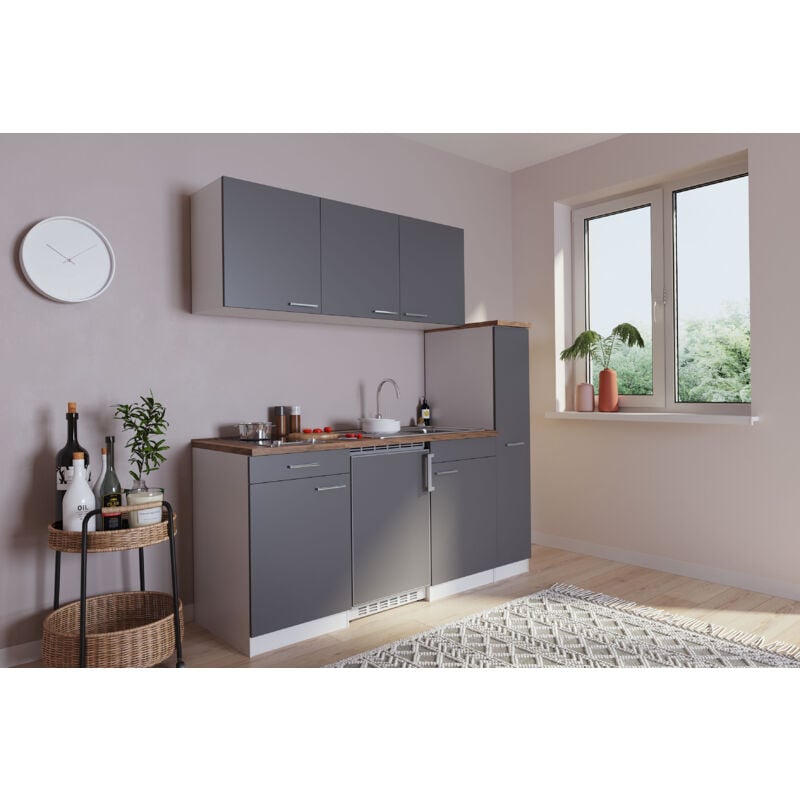 foto del prodotto cucina minicucina cucina singola cucinino bianco grigio luis 180 cm respecta