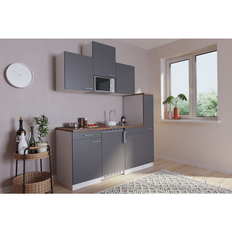 foto del prodotto cucina minicucina cucina singola cucinino bianco grigio luis 180 cm respecta