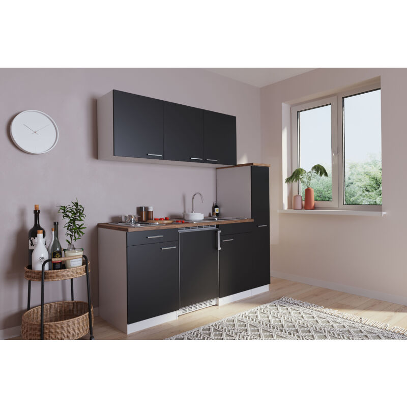 foto del prodotto cucina minicucina cucina singola cucinino bianco nero luis 180 cm respecta