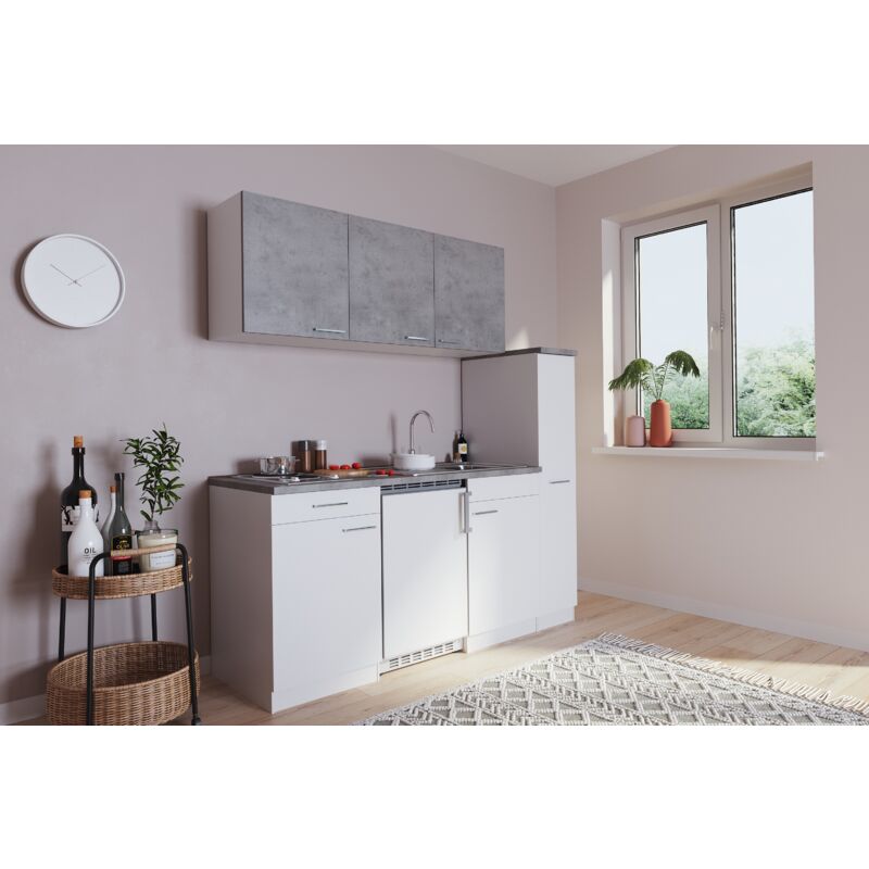 foto del prodotto cucina minicucina cucina singola cucinino cemento bianco luis 180 cm respecta