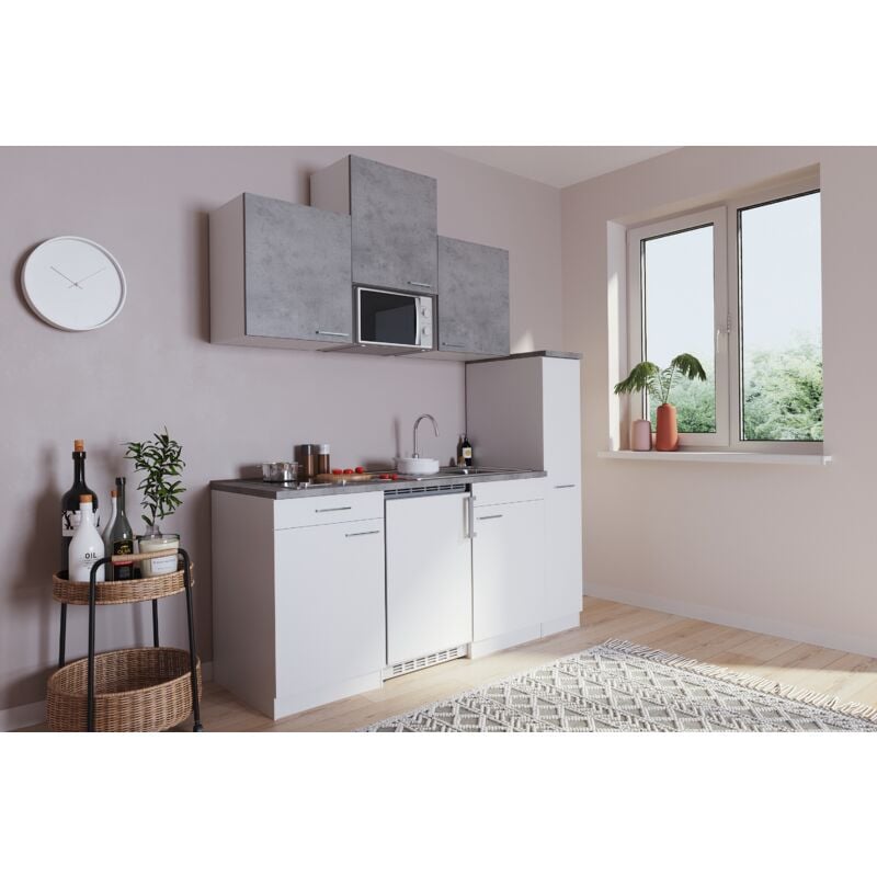 foto del prodotto cucina minicucina cucina singola cucinino cemento bianco luis 180 cm respecta