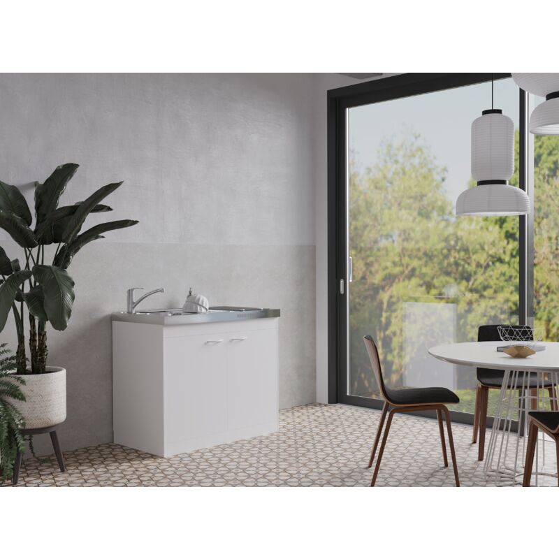 foto del prodotto cucina minicucina cucina singola cucinino dispensa bianco levin 100 cm respecta