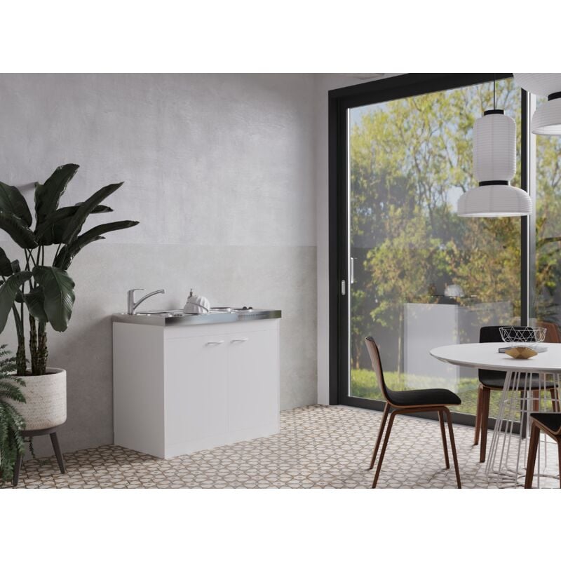 foto del prodotto cucina minicucina cucina singola cucinino dispensa bianco levin 100 cm respecta