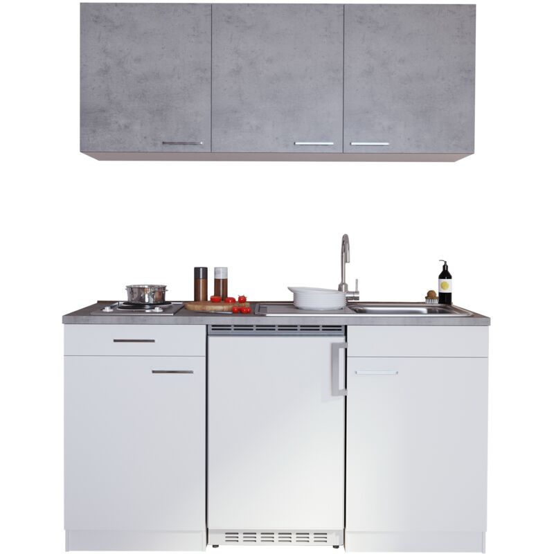foto del prodotto cucina minicucina cucina singola cucinino dispensa cemento bianco luis 150 cm respecta