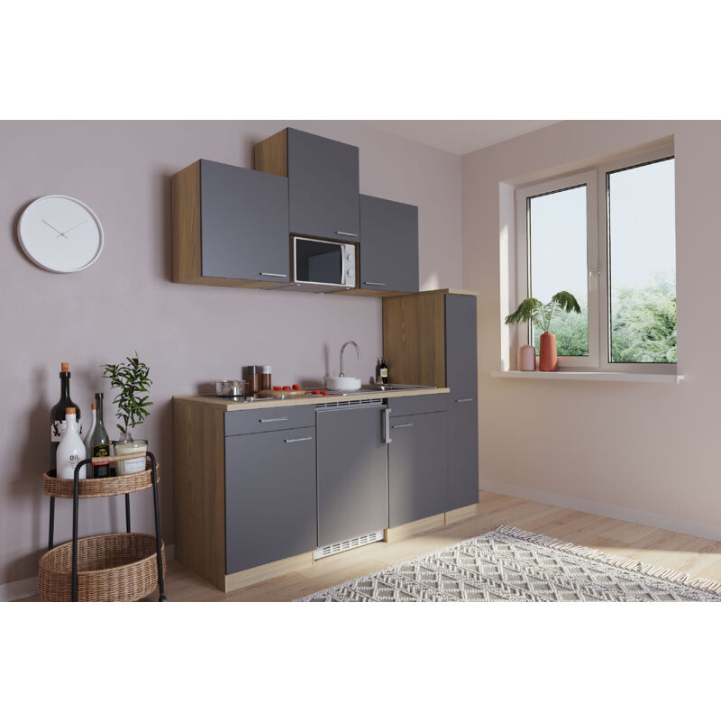 foto del prodotto cucina minicucina cucina singola modulo cucina rovere grigio luis 180 cm respecta