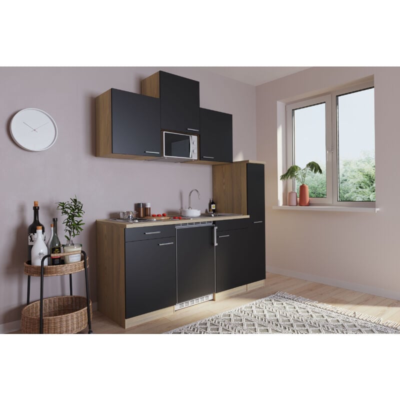foto del prodotto cucina minicucina cucina singola modulo cucina rovere nero luis 180 cm respecta