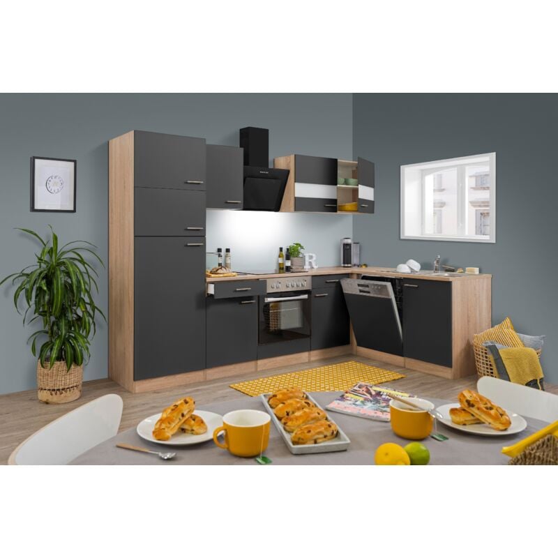 foto del prodotto cucina modulo cucina blocco vuoto cucina ad angolo rovere grigio merle 280x172 cm respecta