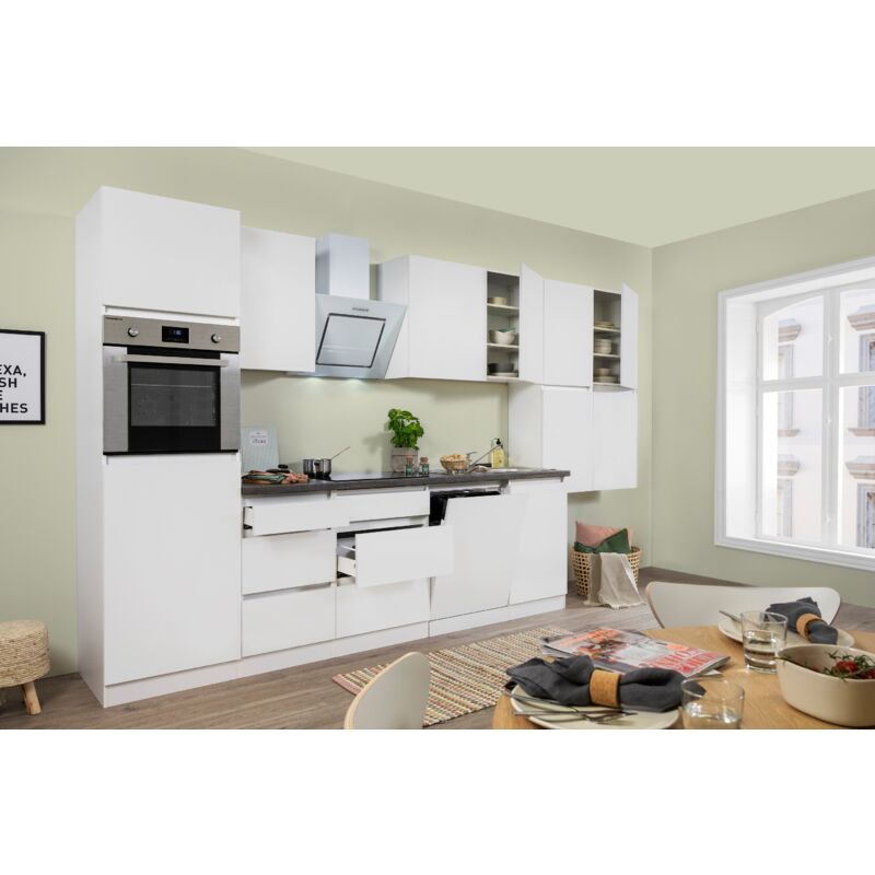 foto del prodotto cucina modulo cucina blocco vuoto senza maniglie bianco opaco lorena 380 cm respecta