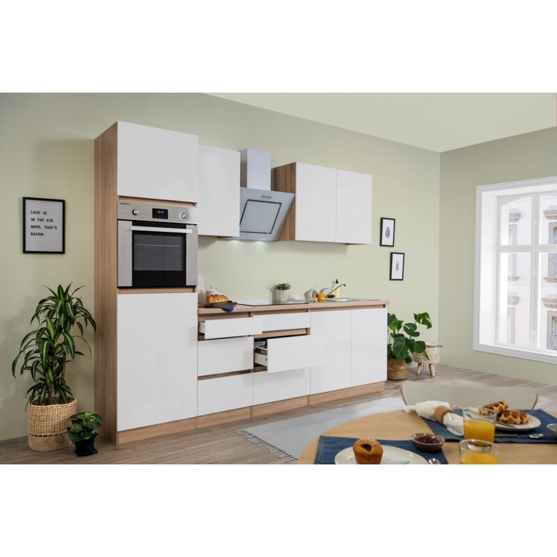 foto del prodotto cucina modulo cucina blocco vuoto senza maniglie rovere bianco lorena 270 cm respecta