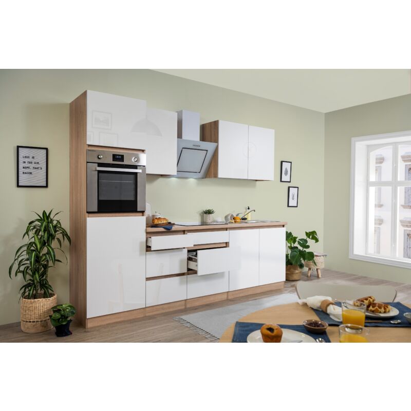 foto del prodotto cucina modulo cucina blocco vuoto senza maniglie rovere bianco lorena 270 cm respecta