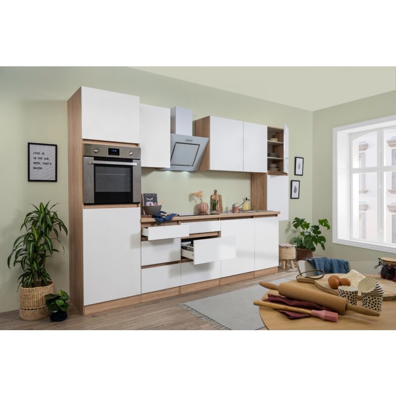 foto del prodotto cucina modulo cucina blocco vuoto senza maniglie rovere bianco lorena 330 cm respecta