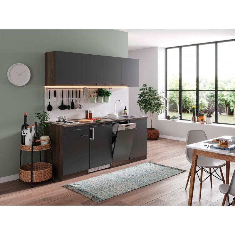 foto del prodotto cucina modulo cucina cucina singola rovere york grey oliver 195 cm respecta