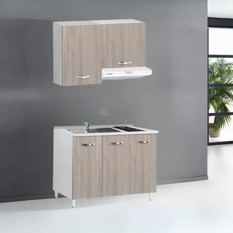foto del prodotto cucina monoblocco completa colore olmo 120 cm sara