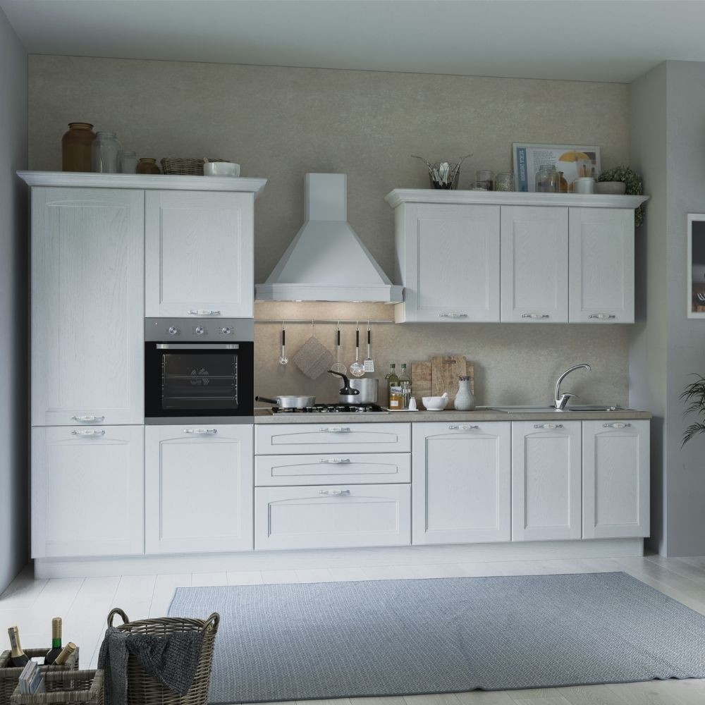 foto del prodotto cucina sara alma 360 bianca top ceramica sinistra con lavastoviglie