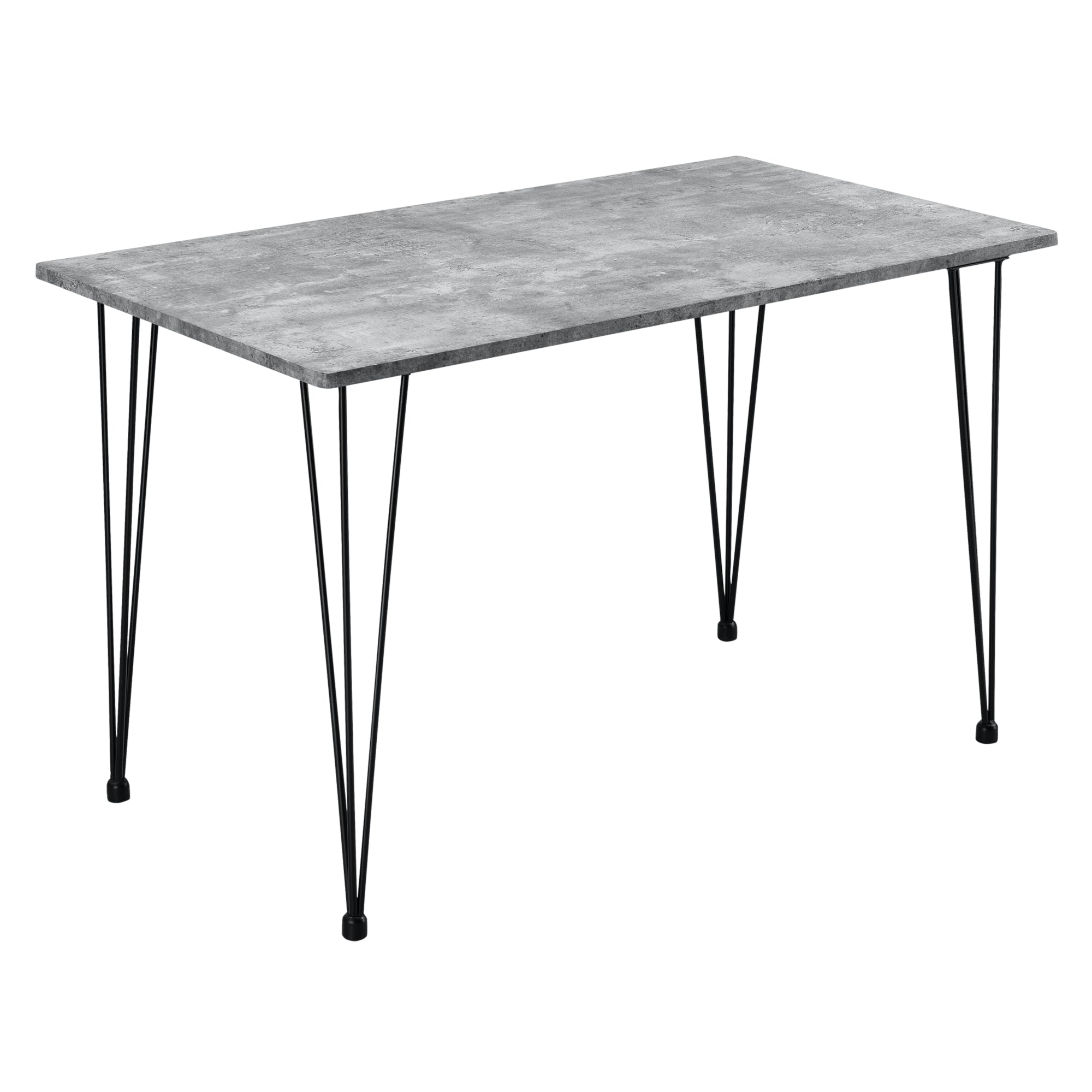 foto del prodotto cucina soggiorno tavolo da pranzo per 4 persone piano in mdf 120 cm effetto cemento e nero 03 0004272