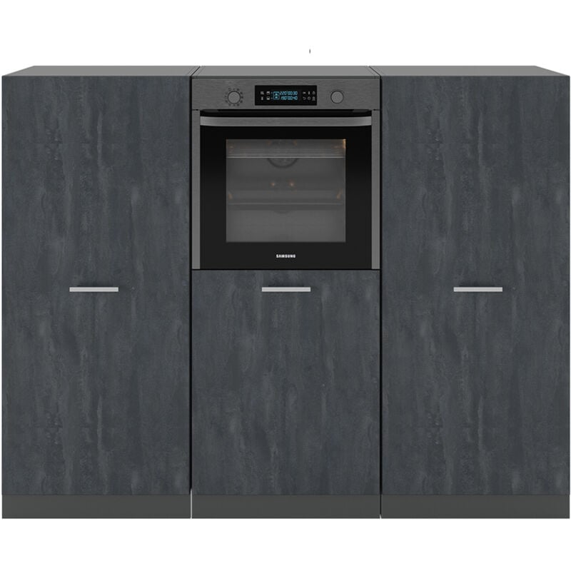 foto del prodotto cucine componibili piccole r line, calcestruzzo antracite, 180 cm senza piano di lavoro vicco