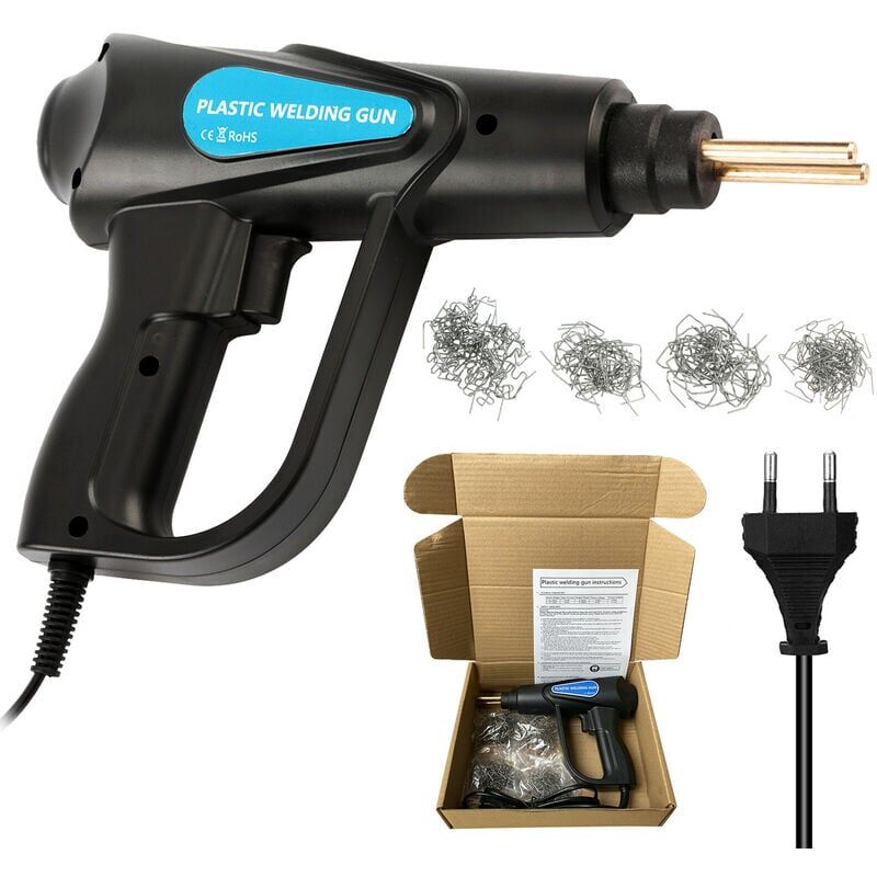 foto del prodotto cucitrice a caldo da 70 w, kit di riparazione paraurti auto per saldatrice di plastica, 4 tipi di punti piatti angolo esterno angolo interno onda,